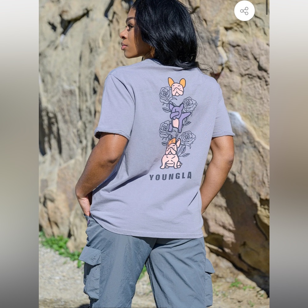 YoungLA W417 Iggy Oversized Tee XS Grey Wash